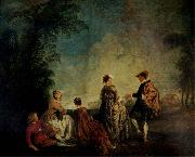 WATTEAU, Antoine An Embarrassing Proposal oil painting artist